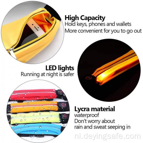 LED USB oplaadbare reflecterende heuptas